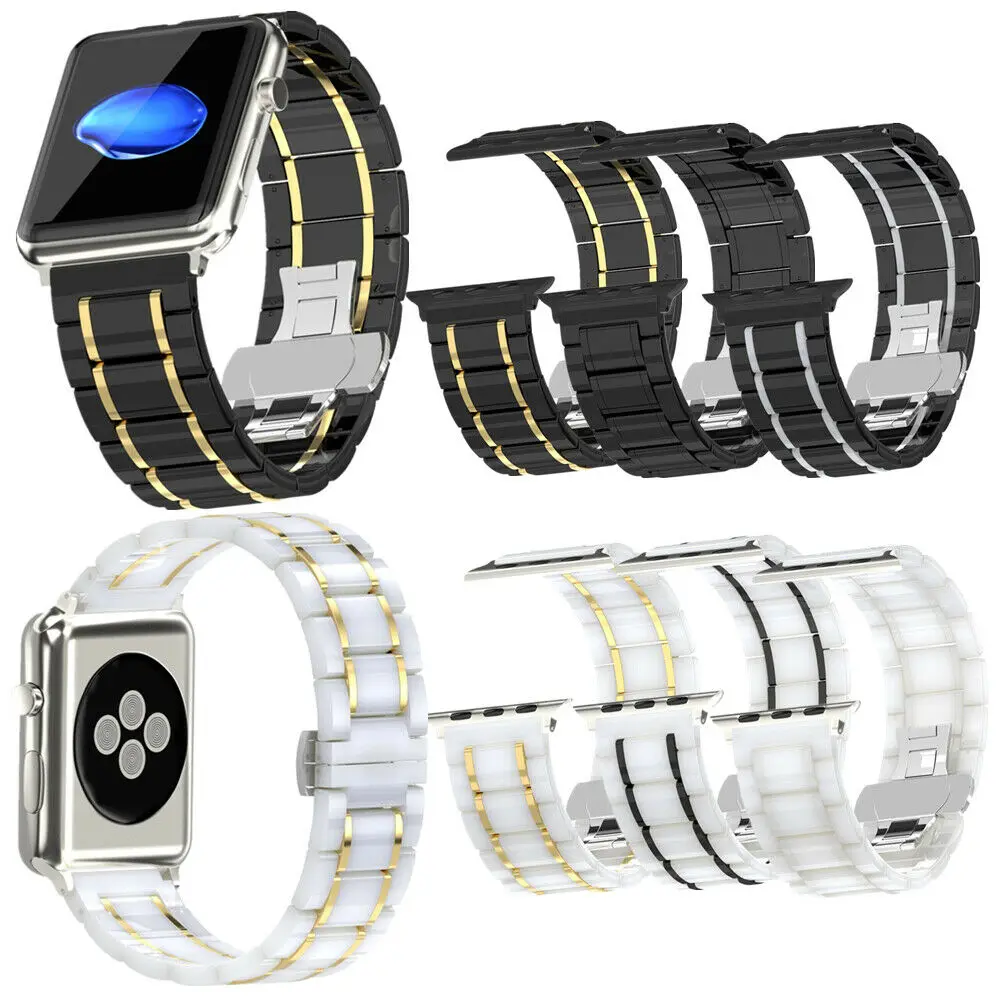 Браслет керамический из нержавеющей стали для Apple Watch Series 1 2 3 4 5 40 мм/44 мм 38/42