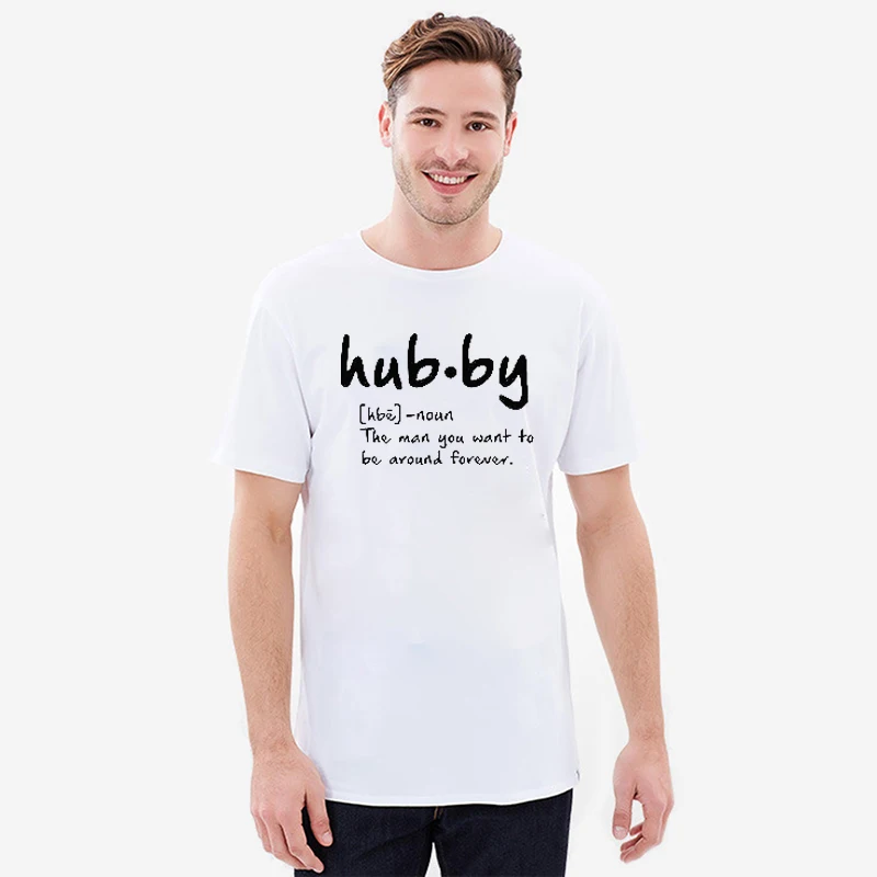 Повседневная футболка с круглым вырезом для отдыха Valentimes подарок пары летняя Hubby