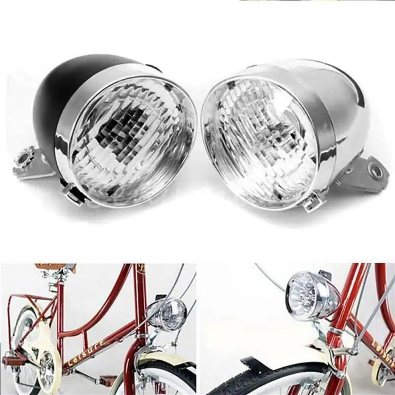 

3LEDs Bicycle Headlights Retro MTB Bike Front Head Light Waterproof Battery Models Flashlight Night Cycling Safety Warning Lamp
