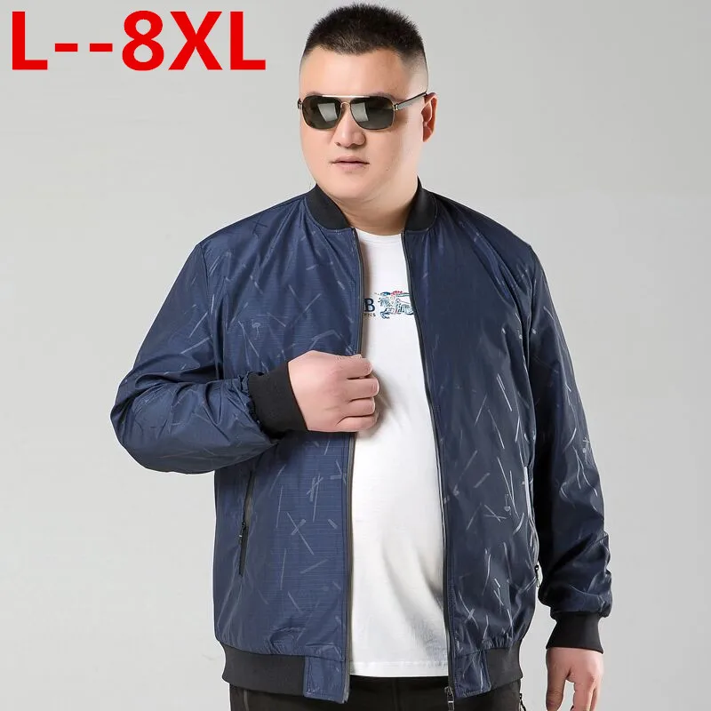 

6XL Плюс Большой 10XL 8XL 4XL весна осень Мужская куртка с воротником-стойкой ветровка мужская синяя бейсбольная куртка Повседневная тонкая Высок...