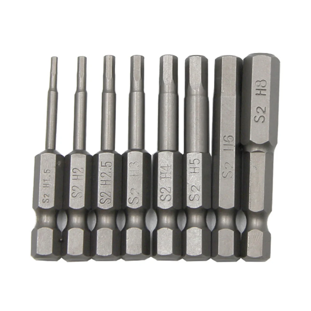 

8pcs Hex Driver Bit Pneumatic Drill Hex Driver Bit Hexagonal Shank Electric Screwdriver Head Anti Slip Impact Hardware