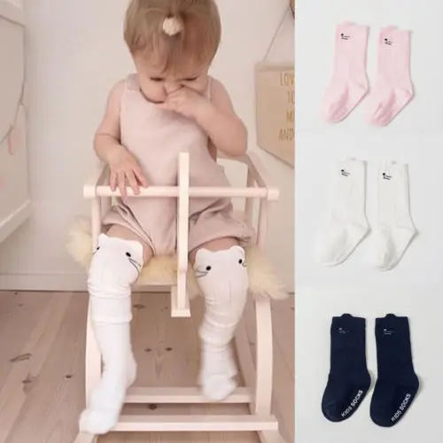 

2019 Children Accessories Cartoon Cotton Baby Kids Girls Toddler Knee High Stockings Tights Cats Cartoon Stockings 0-4T