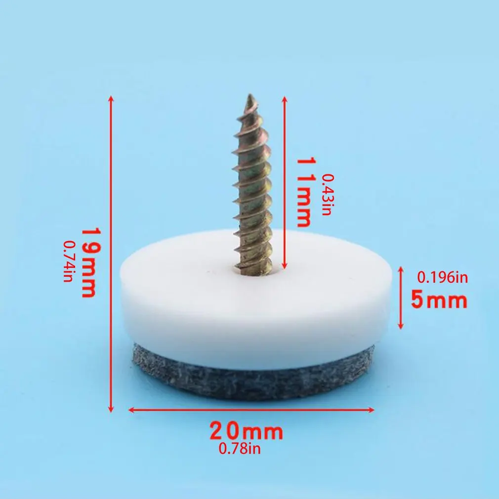 

20pcs/set Glides Skid Tile Felt Nail Protectors Table Chair Feet Legs Non-slip Silent Felt Pad Nail For Furniture