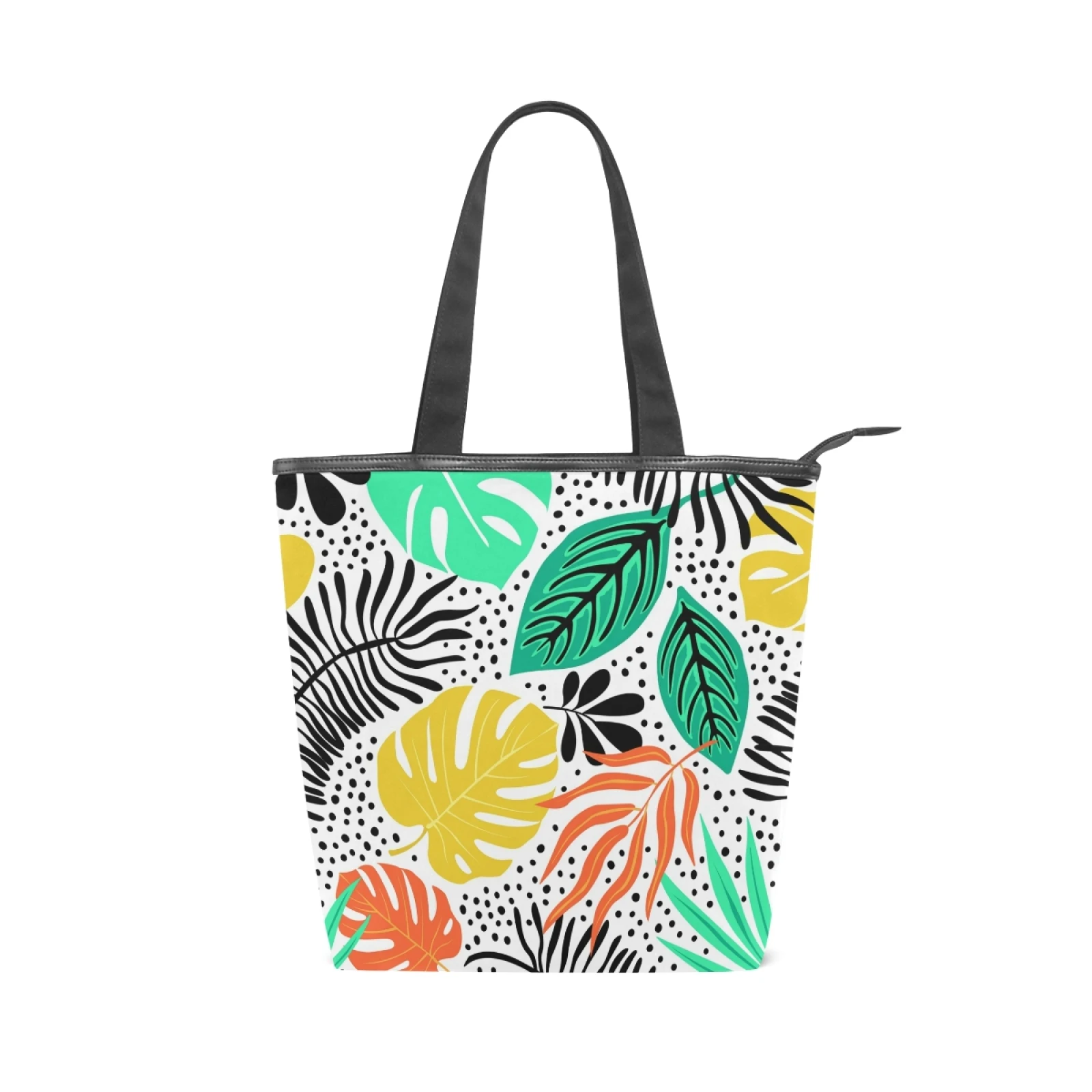 

Сумка-мессенджер в новом стиле 2021, Женская холщовая вместительная школьная сумка из ткани с тропическими растениями, женская сумка-мессенд...