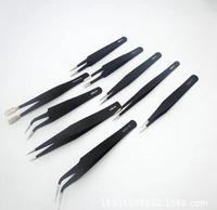200set 6pcs Precision Tweezer Set Plastic Anti Static Tool Kit Size 123568 each oneBlack3506
