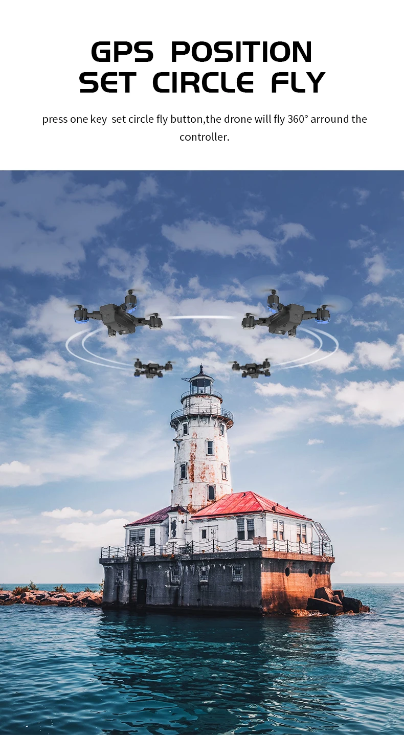 Складной Радиоуправляемый квадрокоптер SH3 с GPS HD 4K 1080P|Квадрокоптер дистанционным