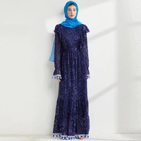 eid al fitr muslim pakistani high end evening dress with tassels fashion arab islamic clothing elegant loose kaftan womens robe