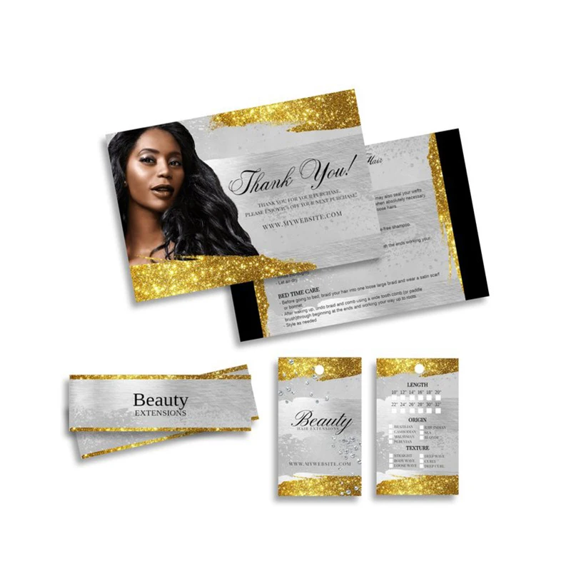 Набор для брендинга волос с логотипом на заказ листовка бирка обмотка спасибо за
