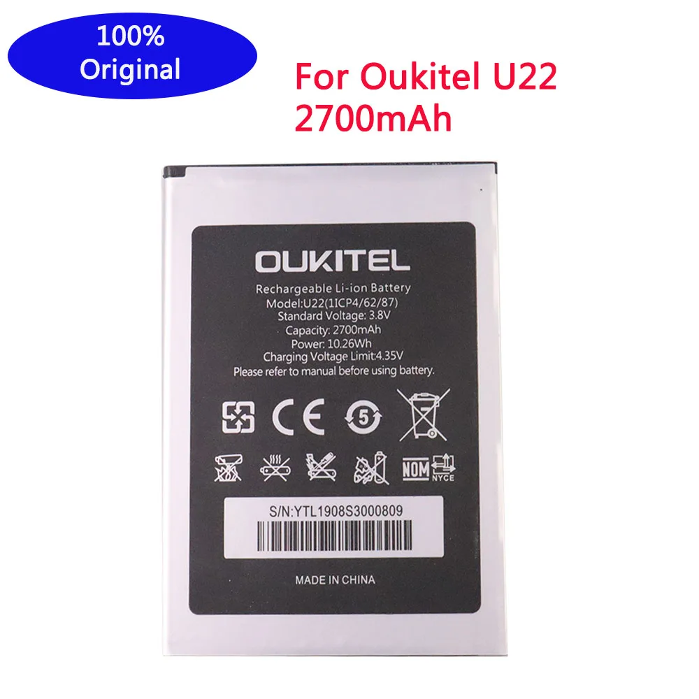 

100% new Original Oukitel U22 Battery 2700mAh Backup Battery Replacement For Oukitel U22 Mobile Phone