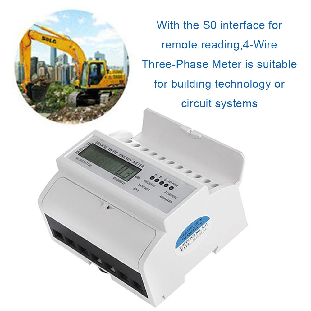 

LCD Digital Three-Phase Meter XTM1250SA-U Three-Phase Meter Electricity 5-100A Calibrated Meter For DIN DIN Rail KWH Meter