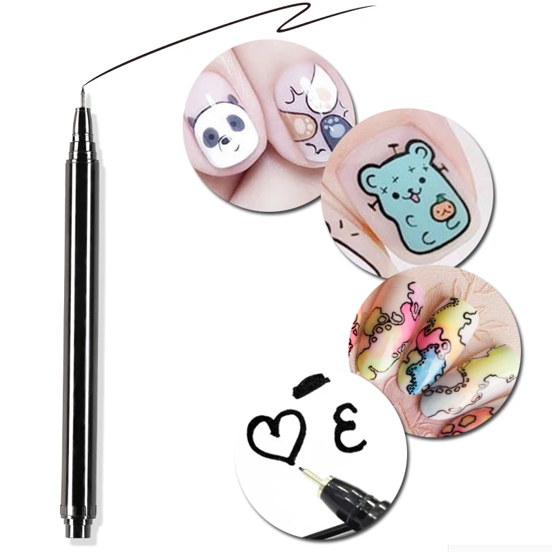 1 шт Nail Art Graffiti Pen водостойкая кисть для рисования, кисть для рисования, сделай сам, цветочный узор, мелкие детали, инструменты для маникюра