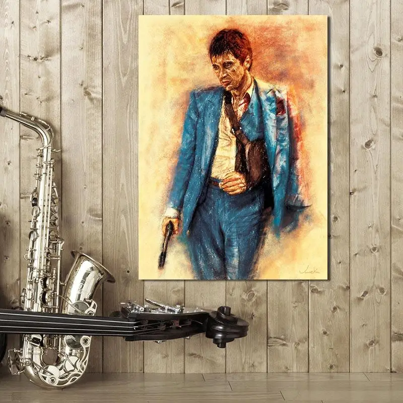 

Modern Art Poster Tony Montana Art Poster Painting Printed on Canvas Home Decor Wall Art Pictures for Living Room