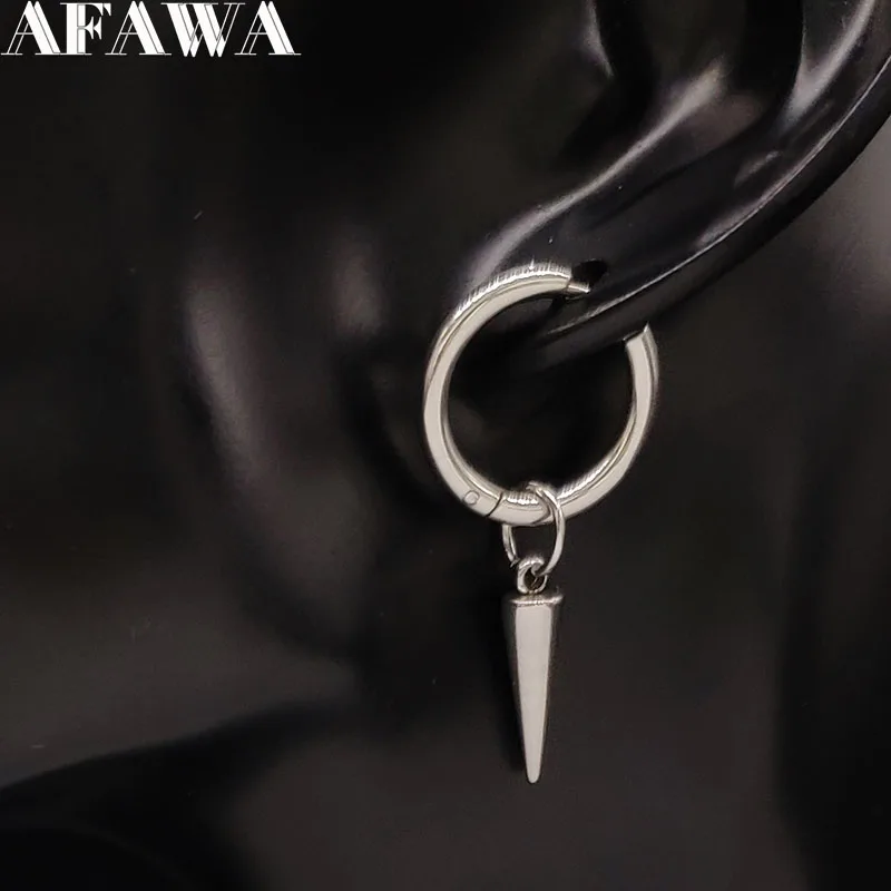 Женские круглые серьги из нержавеющей стали Серебристые круглой формы в стиле