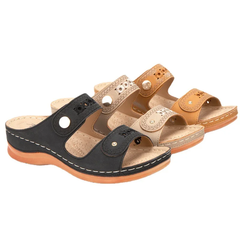 

Women Sandals Soft Heels Summer Sandals with Wedges Shoes Women Flower Slippers Casual Platform Shoes Plus Size 43 Zapatos Mujer