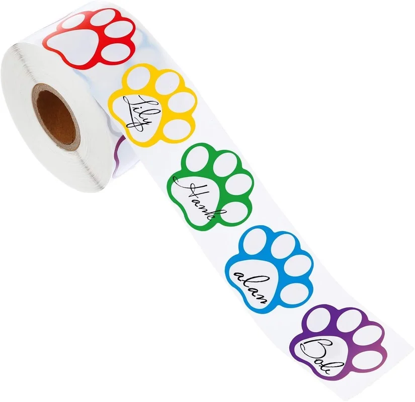 

500pcs 1 Inch Paw Print Sticker for Kids Reward Seals Labels for Birthday Children's Day Party Gift Packaging Encourage Stickers