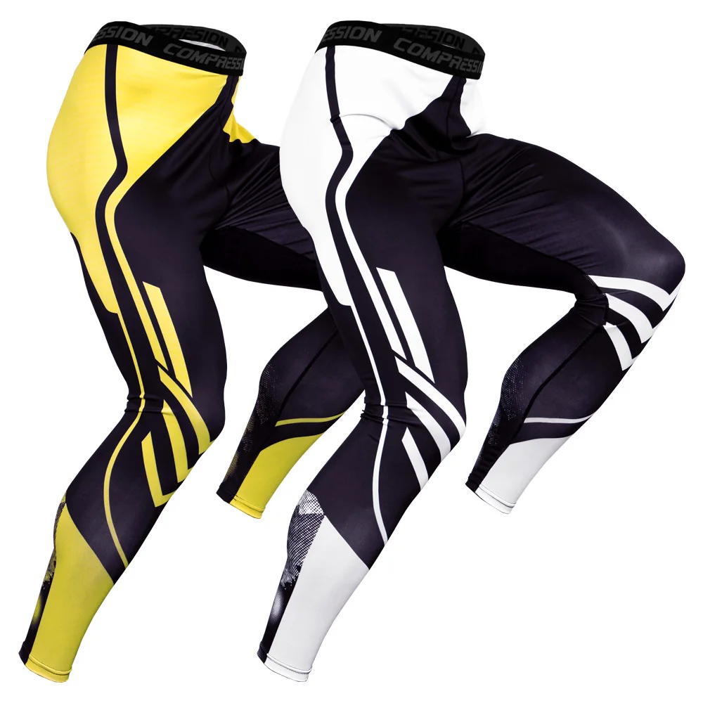 Мужские компрессионные штаны обтягивающие брюки для фитнеса мужские спортивные