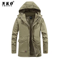 2021 winter new waterproof thick warm fleece parkas jacket coat men autumn brand outwear fashion hooded cotton casual parka men
