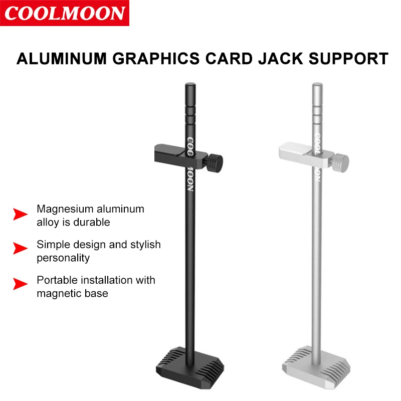 COOLMOON VT192 Графика секцией для кредитных карточек Jack вертикального крепления Графика карты компаньон кронштейн Алюминий сплав Поддержка кронштейн