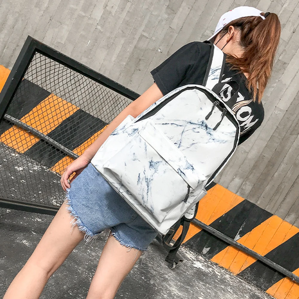 Водонепроницаемый школьный ранец с мраморным принтом вместительный легкий