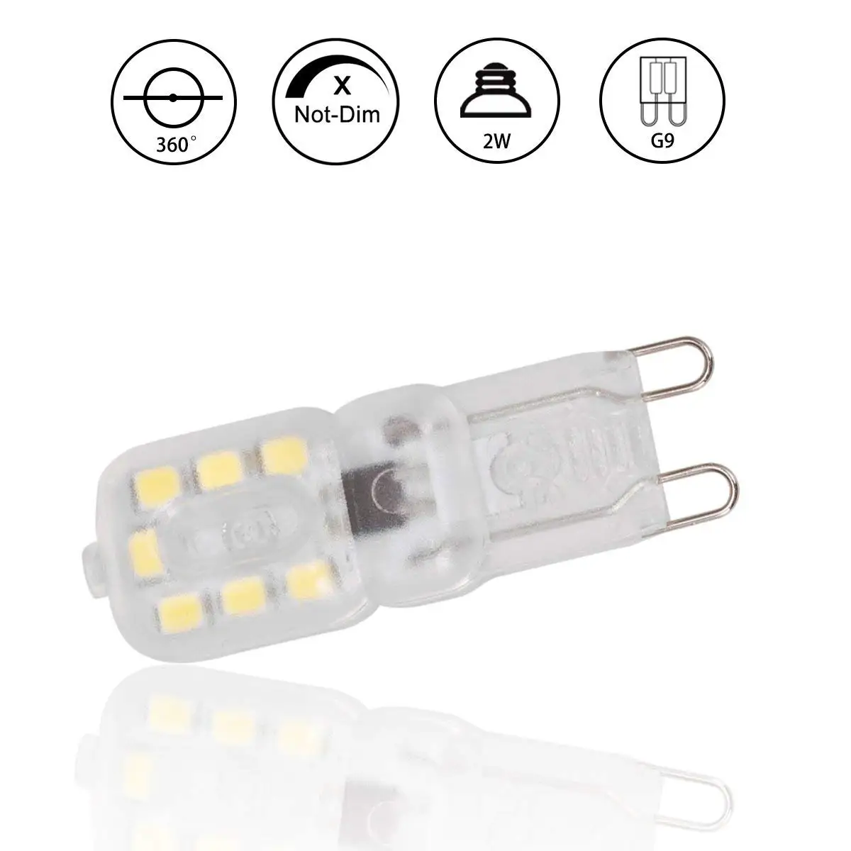 Светодиодные светильник пы G9 2 Вт галогенные эквивалентные 25 холодный белый свет