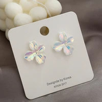 s925 silver needle simple popular japanese and korean daisy acrylic three dimensional flower earrings