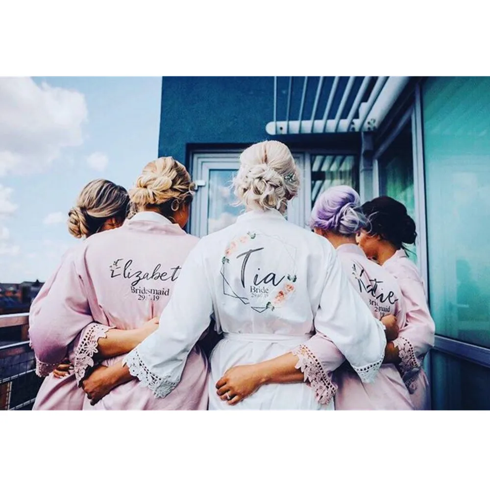 Комплект румян с зеленой сумкой для невесты персонализированные атласные