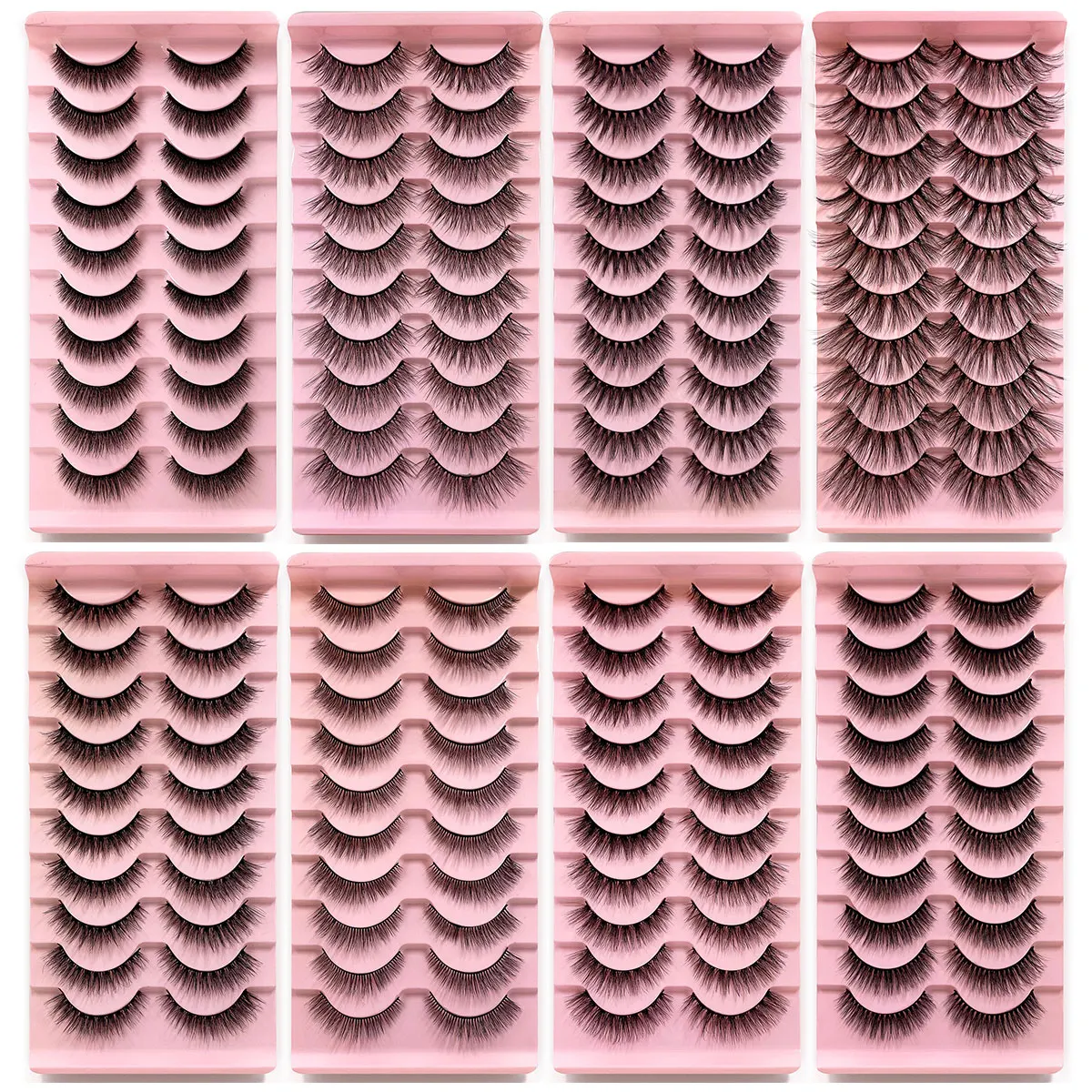 

NEW 10pairs False Eyelashes Soft 3D faux Mink Eyelashes Short Curled Natural Eyelashes Hand-made Delicate Lashes 8H13