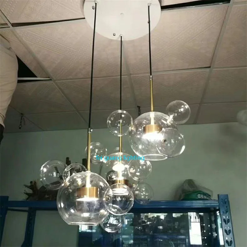 

Postmodern Minimalist Molecular Nordic Pendant Lights Hanging Lamps Italian Designer Creative Glass Ball Restaurant Restaurant