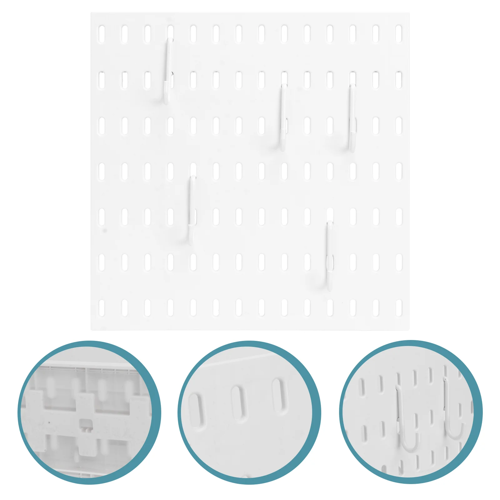

1 Set of Hole Board Storage Rack Kitchen Bathroom Wall Rack (White)