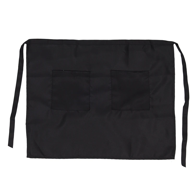 Новинка 1 шт. черный фартук официантки с карманом Короткая Талия средней длины