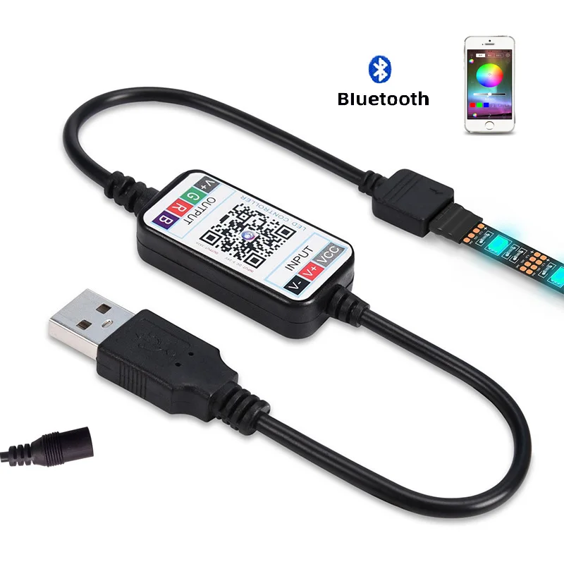 

USB/DC 5-24V RGB Control Connector LED Strip Light Smart Phone Controller Wireless APP Bluetooth 4.0 For 4 Pin 5050 RGB Strip