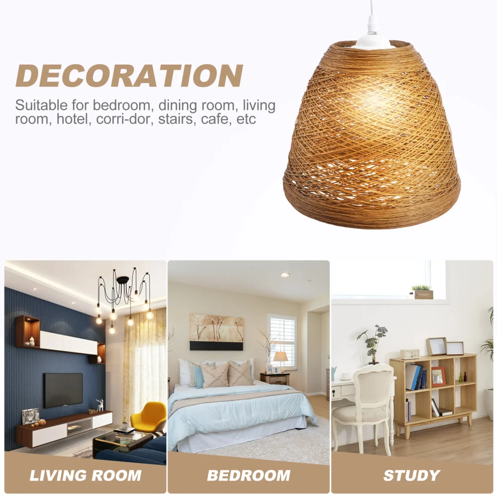 

Rattan Woven Pendant Lamp Idyllic Style Ceiling Light for Dinning Room Cafe