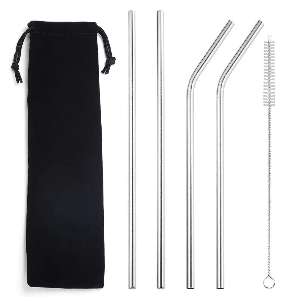 

4/8 шт., металлические соломинки из нержавеющей стали