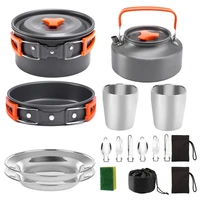 camping cookware kit outdoor aluminum cooking set picnic cooking tool set camping cookware bbq tableware equipment