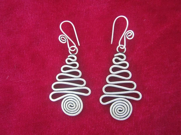 

ETHNIC STYLE VINTAGE EARRINGS HANDMADE MIAO SILVER PERSONALIZED EARRINGS EARRINGS