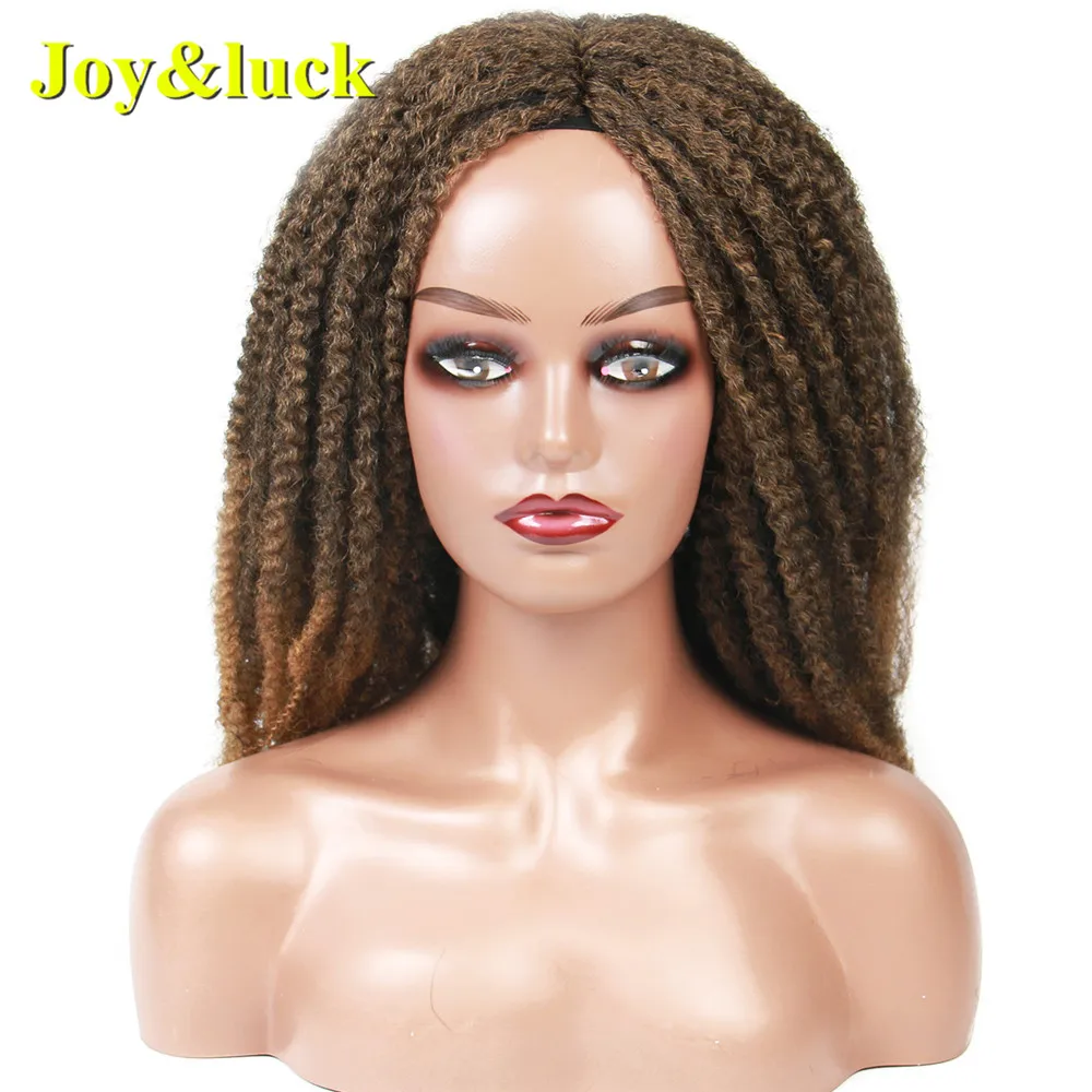 Longo Afro Kinky Curly Perucas sintéticas, Parte