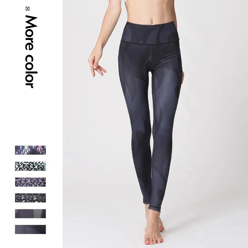 Штаны для йоги с высокой талией женские спортивные Леггинсы фитнеса эластичные