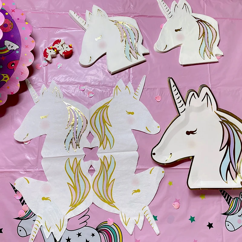 Одноразовые тарелки Omilut с единорогом Волшебный Единорог для дня рождения