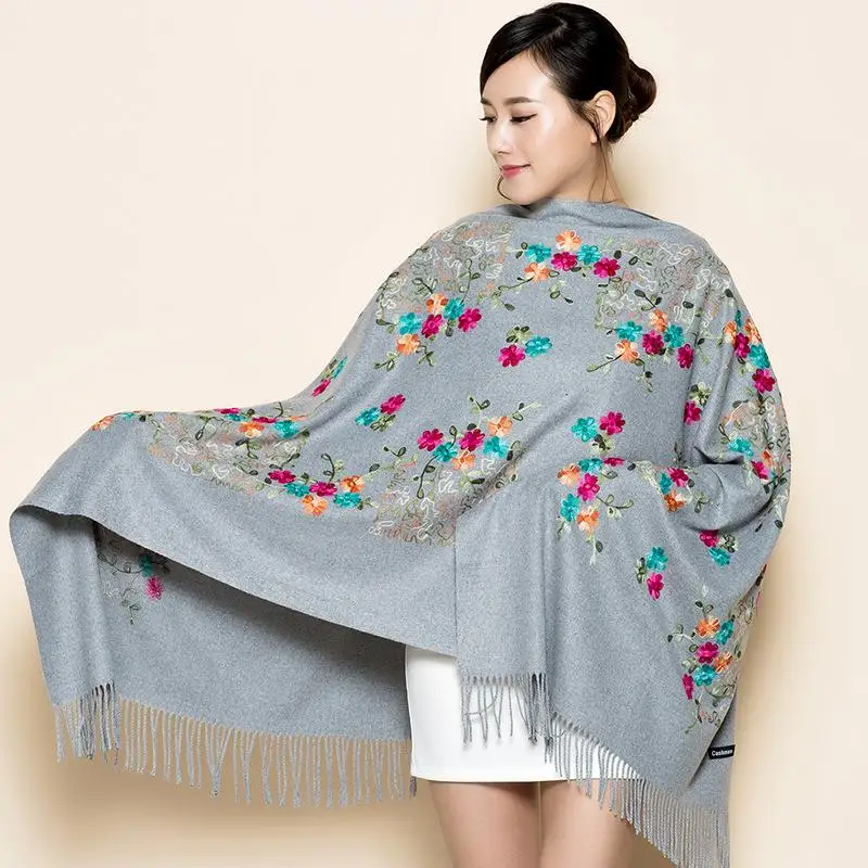 

Dropshipping Winter Female Soft Pashmina Scarf Oversize 200*70 Women Cashmere Scarves Long Shawl Wrap Travel Blanket Warm Tippet