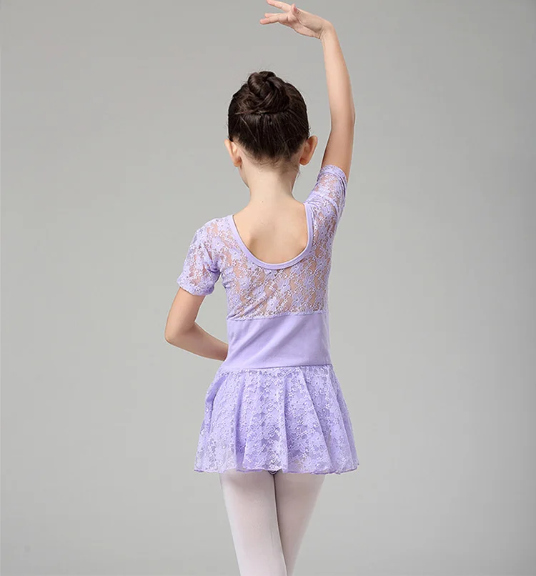 Кружевное балетное платье для девочек Детское трико Танцевальные костюмы-пачки