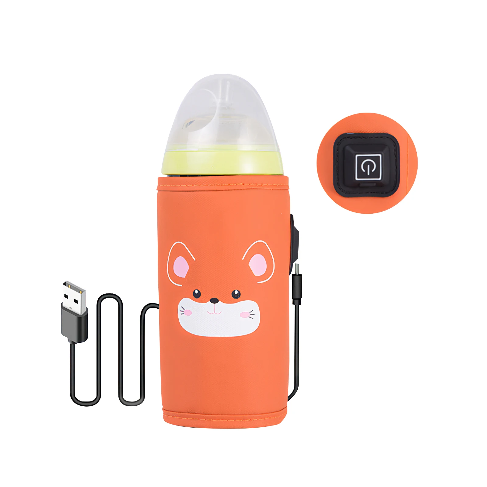 

USB Milk Warmer Insulated Bag Portable Travel Cup Warmer Baby Nursing Bottle Cover Warmer Heater Bag Infant Feeding Bottle Bags