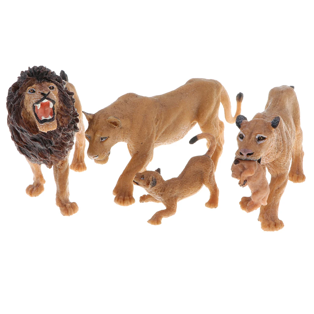 

Vivid Lion & Lioness Family Model Figurine Kids Science Toy Gift Set Of 5