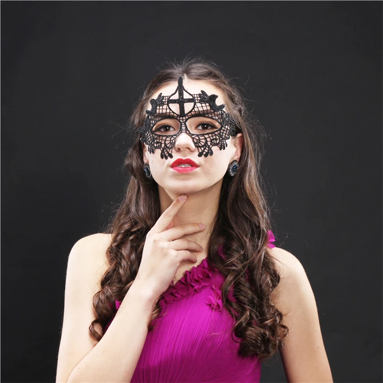 1 шт. Сексуальная Черная кружевная маска с вырезом черная цветком для