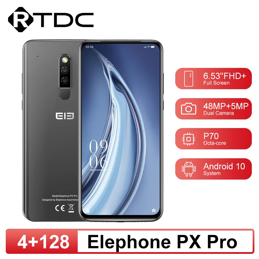 Elephone PX Pro мобильный телефон 4 Гб 128 ГБ Восьмиядерный процессор Helio P70 экран 6 53 дюйма