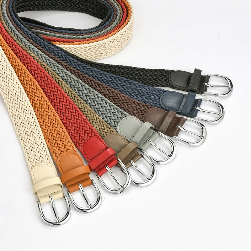 

Twist wax woven rope women's belt fashion casual braided rope pin buckle belt ladies dress jeans trouser waistband Accessories