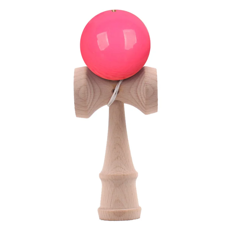 PU Paint Pink Kendama 18 см полная трещина PU краска деревянный шар Kendama умелое жонглирование мяч игра игрушка Спорт на открытом воздухе - Цвет: PU Paint Pink