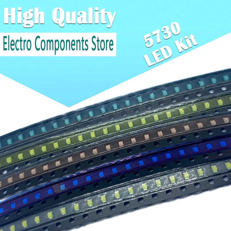 

100Pcs/Lot 5Colors X 20Pcs 5730 LED Diode Assortment SMD LED Diode Kit Green Red White Blue Yellow SMD LED Diodes Set