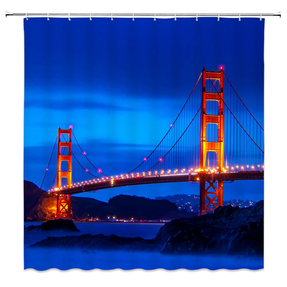 Нью Йорк Бруклинский мост Манхэттенский горизонт освещенный ночью полнолуние