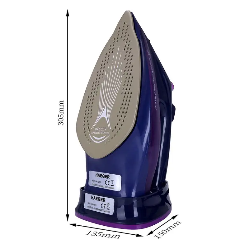 

2400W Electric Steam Iron 5 Speed Adjust for Garment Steamer Generator Clothes Ironing Soleplate Household