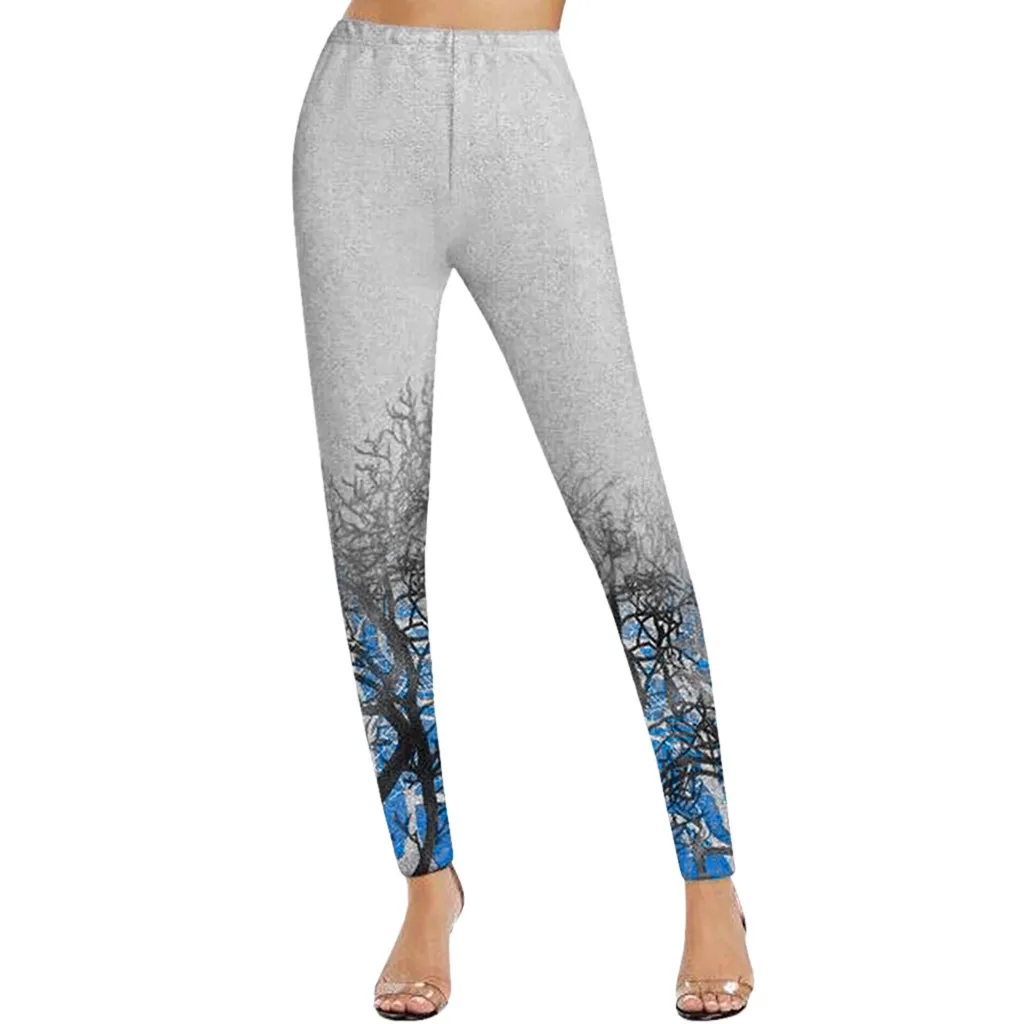 Женские облегающие леггинсы с принтом повседневные брюки-карандаш эластичным